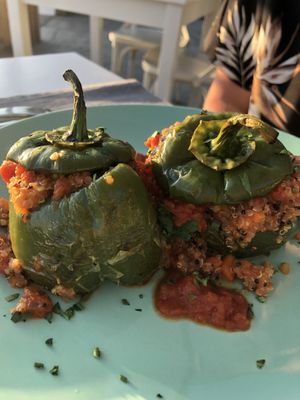 Quinoa filled peppers - so, so good! at Kritamo in Rhodes