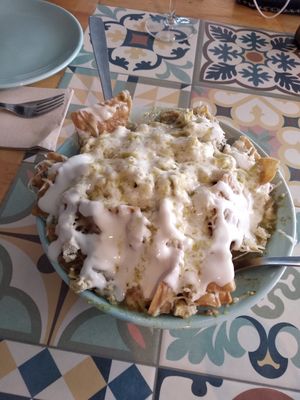 Chilaquiles veganos at Toluca Mexican Bar in A Coruna