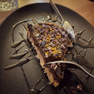 Pumpkin & carrob tart at 3 4 4 in Alicante