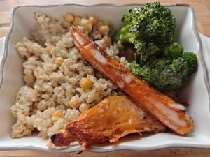 Wholegrain rice with seasonal vegetables, sooo delicious!!! at 3 4 4 in Alicante