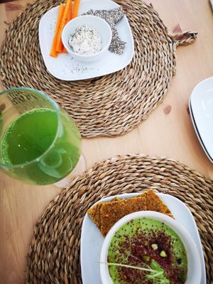 Raw cashew cheese and soup at 3 4 4 in Alicante