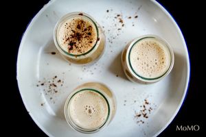 Our coffee is raw!! It is made with hazelnut milk, maca, dates and carob. 
You can enjoy it from monday to friday at brunch time (10:30-12:30).  at 3 4 4 in Alicante