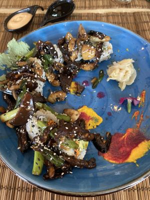Mushroom special roll (delicious!!)  at Miso in Ramat Gan