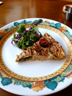 quiche...baked but served fridge cold at Diner Jackie 다이너재키 in Seoul