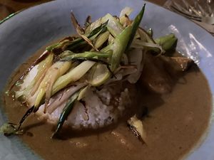 Curry with grilled green onion  at Diner Jackie 다이너재키 in Seoul
