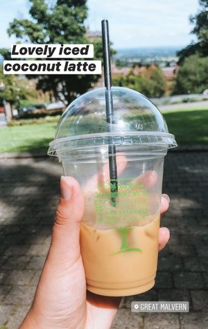 Coconut iced latte at Abbey Road Coffee in Malvern