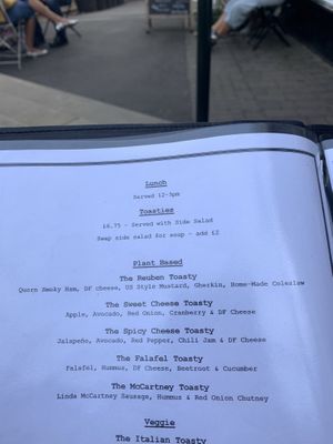 Vegan toasties  at Abbey Road Coffee in Malvern