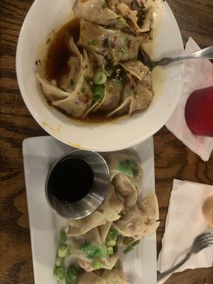 Sichuan dumplings were especially delicious!  at Wicked Bao in Fernandina Beach