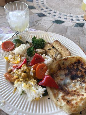 The vegans delight, curry and roti  at Wicked Bao in Fernandina Beach