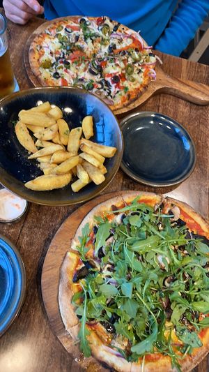 Supreme and Fungi pizzas at Scoozi in Picton