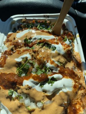 Carne Asada vegan fries  at Sugar Taco in Los Angeles