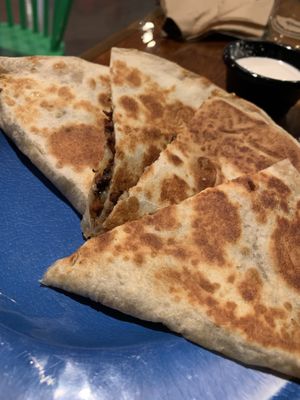 Asada quesadilla- perfect!   at Sugar Taco in Los Angeles