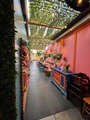 Cute, colorful outdoor patio!  at Sugar Taco in Los Angeles