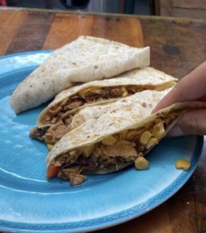 Quesadilla with pollo and veggies.   at Sugar Taco in Los Angeles