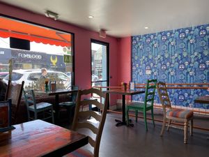 Some indoor seating    at Sugar Taco in Los Angeles