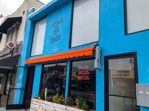 Restaurant front at Sugar Taco in Los Angeles