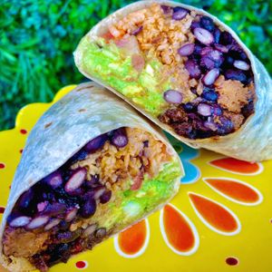 Vegan Carne Asada Burrito with Guacamole  at Sugar Taco in Los Angeles