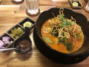 Vegan Khao Soi at 29 Coffties in Chiang Mai