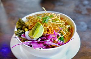 1/2 Portion of Khao Soi
Photo Credit: Phil Moore at 29 Coffties in Chiang Mai