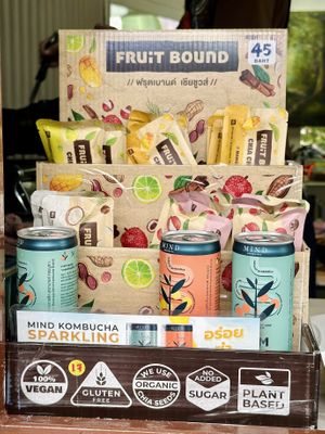 Vegan chia seed bars and kombucha   at 29 Coffties in Chiang Mai