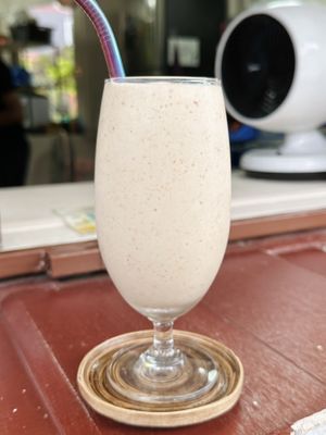 Banana oats peanut butter smoothie (55 THB)  at 29 Coffties in Chiang Mai