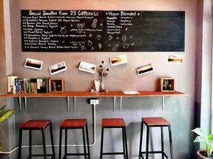 Cozy corner at 29 Coffties in Chiang Mai