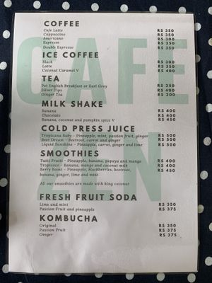 Menu  at Cafe Zen in Negombo