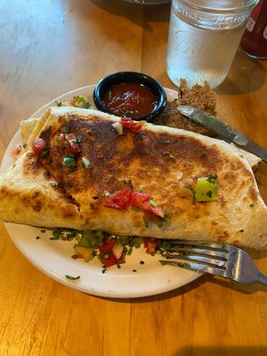 Vegan breakfast burrito add vegan chorizo  at The Wild Plum Cafe in Monterey