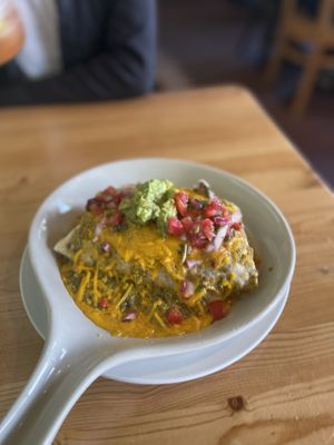 Vegan Breakfast Burrito the Works option  at The Wild Plum Cafe in Monterey