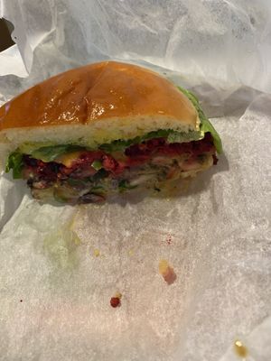 Vegan Burger at The Green Bean Cafe in New York City