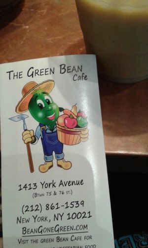 Menu at The Green Bean Cafe in New York City