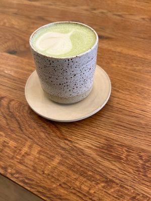 Matcha lattee  at Timm's Café in Darmstadt