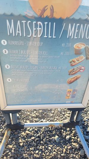 Menu at Heimahumar - Food Truck in Jokulsarlon