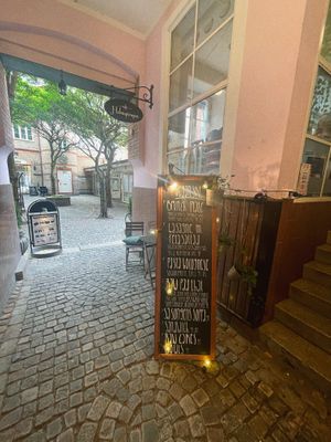 Outside  at Café Holmgången in Malmo