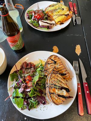Lasagna and sandwich   at Café Holmgången in Malmo