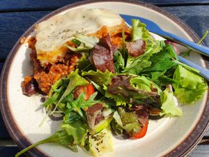 Take-out lasagna at Café Holmgången in Malmo