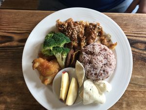 Goodwish rice  at Water Drop Vege Cafe at Fo Guang Shan Temple in Auckland
