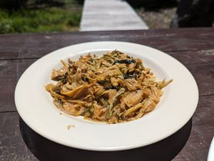Pickled veggies with soy meat at Water Drop Vege Cafe at Fo Guang Shan Temple in Auckland