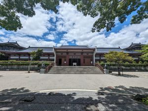 Outside at Water Drop Vege Cafe at Fo Guang Shan Temple in Auckland