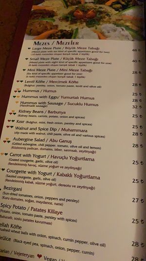 Part of the Menu at Babel Cafe in Istanbul