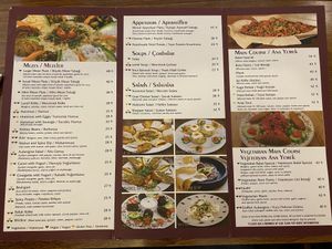 Menu at Babel Cafe in Istanbul