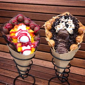 vegan Coco Jam & Choc Bomb Bubble Waffle at Katchi Ice Cream - Savignyplatz in Berlin