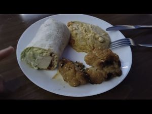 Vegan tortilla, hummus and spiced cauliflower. That was 15 BGN. Absolutely delicious .  at Satsanga in Sofia