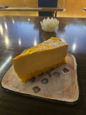 Mango cheesecake was delicious! at Satsanga in Sofia