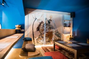 Second floor offers private dining  at Satsanga in Sofia