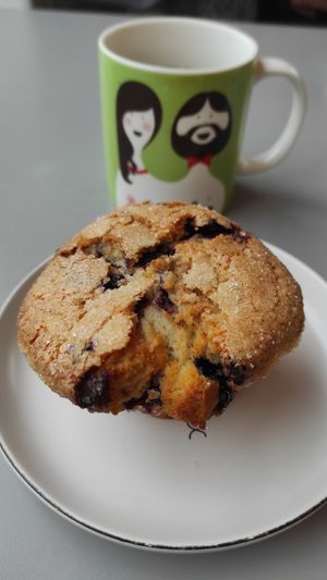 Vegan blueberry muffin at Emilie and the Cool Kids in Reykjavik