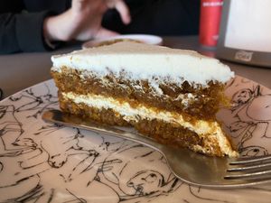 Vegan carrot cake at Emilie and the Cool Kids in Reykjavik