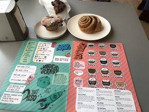 Blueberry scone, muffin and cinnamon roll  at Emilie and the Cool Kids in Reykjavik