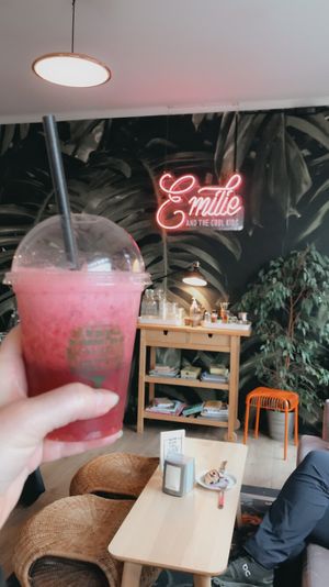 a few tables are inside (small)  at Emilie and the Cool Kids in Reykjavik