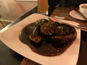 Eggplant dish at Tangs Kantine in Berlin